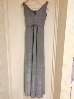 シルバー グリッター ロングドレス　フォーマルパーティー