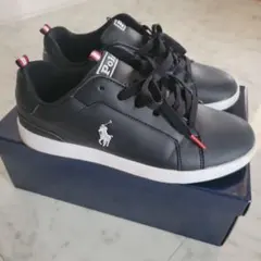 お値下げPolo Ralph Lauren 黒 スニーカー 24.5cm数回使用