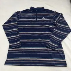 アディダスゴルフ CLIMALITE 長袖 ハーフジップシャツ L ネイビー系