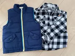 CIAOPANIC TYPY チェック柄シャツとダウンベスト セット 110