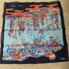 沖縄　紅型　ハンカチ　ブルー