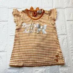 未使用 anyFAM 90cm オレンジボーダー Tシャツ