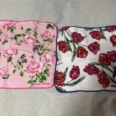ジュンコ　シマダ　① タオルハンカチ2枚セット　未使用　花柄のサムネイル