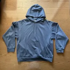 GU ダブルフェイスビッグプルパーカ　L ブルー 男女兼用