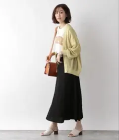 新品タグ付き　グローバルワーク　カットリブマーメイドスカート ブラック　Mのサムネイル