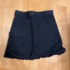 ARTISIANフリルのついた黒のデニムスカート