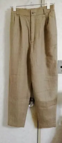 ウールタックパンツ　ベージュ　ミックスツイード　秋冬