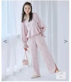 新品タグ付きワンアフターアナザーナイスクラップ リボン刺しゅうパンツ