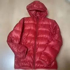 adidas フード付きレッドダウンジャケット M