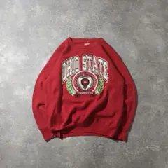良品OHIOSTATEオハイオ州立大学カレッジスウェットトレーナーレッド赤古着L