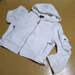 即購入歓迎☆CLATHAS ボレロ風ホワイトパーカー ショート丈