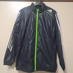 adidas ピステ・ウィンドブレーカー ブラック/グリーン　１６０cm