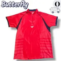 Butterfly バタフライ 卓球ユニフォーム ゲームシャツ Oサイズ 赤
