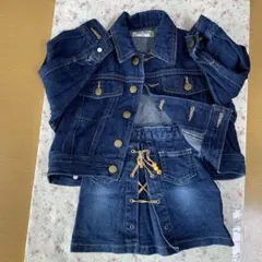 ベビー　デニムジャケット（サイズ９０）＆ストレッチデニムスカート（サイズ８０）