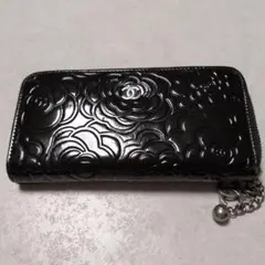 CHANEL カメリア エナメル ラウンドファスナー 長財布 - メルカリ
