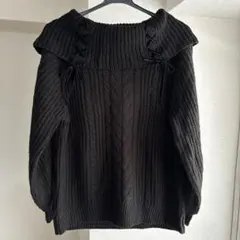 axes femmeオフタートルレースアッププルオーバー