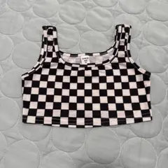 SHEIN チェッカーフラッグ柄 ノースリーブ