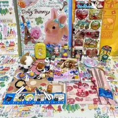 平成レトロ ファンシー文房具 まとめ売り 実写うさぎ ノート ウォーターシール他