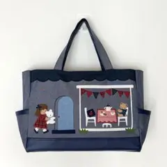 極美品！Familiar ファミリア マザーズバッグ ネイビー グレー