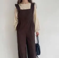 JUNOAH ジュノア コーデュロイフリルサロペット Mサイズのサムネイル
