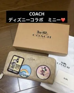 COACH コーチ ミニー 長財布 アイボリー 花柄 ディズニー - メルカリ