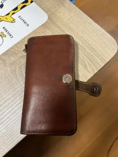 ブラウンレザー手帳型ケース 栃木レザー