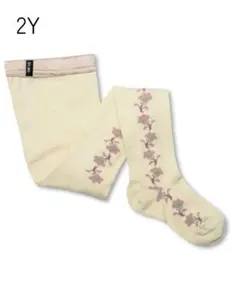 【新品・未使用】 collegien（コレジアン）花柄透かし彫りタイツ