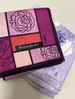 イブサンローラン、LANVIN、ハンカチ2点セット