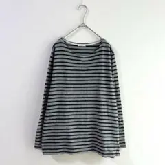 4062【bi abbey】カットソー　長袖　ロンＴ　ボーダー　秋冬　グレー
