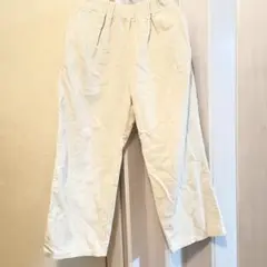 クリーム色 コーデュロイ ワイドパンツ