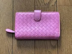 ボッテガヴェネタ　二つ折り財布　イントレチャート　ピンクのサムネイル