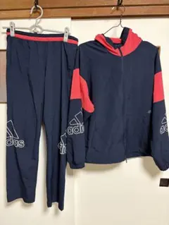adidas ジャージ上下セット ネイビー/レッド