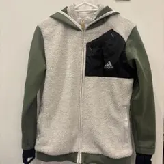 adidas フリースジャケット フード付き
