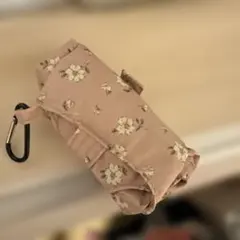 花柄エコバッグ カラビナ付き