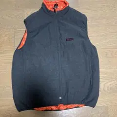 グラミチ x ニコアンド 中綿 リバーシブル ベスト M グレー x オレンジ