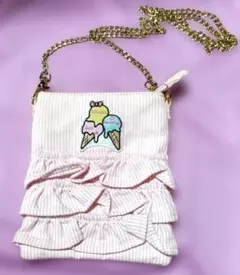 LIZ LISA アイスクリーム刺繍 ポシェット ピンク ストライプのサムネイル