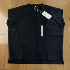 MUJI 無印良品 MUJI 風を通すフレンチスリーブブラウスMブラック