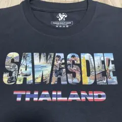 タイ限定オリジナルTシャツ　サワディー　ムエタイ　寺院　ビーチ風景
