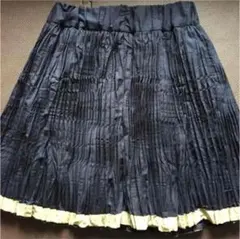 earth music&ecology プリーツスカート ネイビー&ゴールド