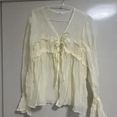 mily bilet シアー楊柳フリルカーディガン