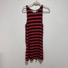 Abercrombie & Fitch 赤と紺のストライプキャミワンピース M