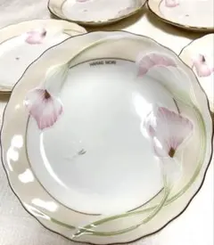 ハナエモリ プレート 5枚セット 花柄 取り皿 ケーキ皿 16.5cm 金彩のサムネイル