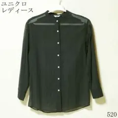 春物❗️ユニクロレディース ブラック 長袖シャツＬサイズ