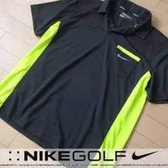 美品 L ナイキゴルフ NIKE GOLF メンズ 半袖ポロシャツ ブラック