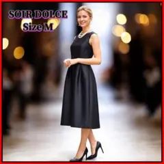極美品 ソワールドルチェ ノースリーブドレス ワンピース ブラック フォーマル