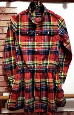 Ralph Lauren チェック柄 長袖ワンピース 14/150-80