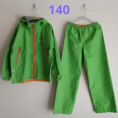 mont-bell レインウェア 上下セット レイントレッカー グリーン 140