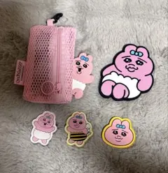 おぱんちゅうさぎグッズ メッシュポーチ・ラバーコースター・マグネット3個