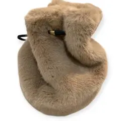 美品⭐︎ベージュファー巾着バッグ