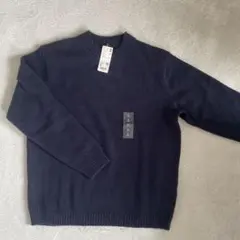 スフレヤーン 　クルーネックセーター　ネイビー